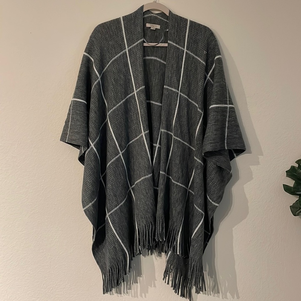 Loft Checkered Wrap Sweater